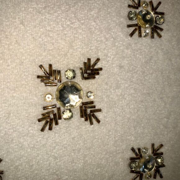 Real lambs wool diamante encrusted accent pillows cream gold 14 x 12 inches - Picture 7 of 10